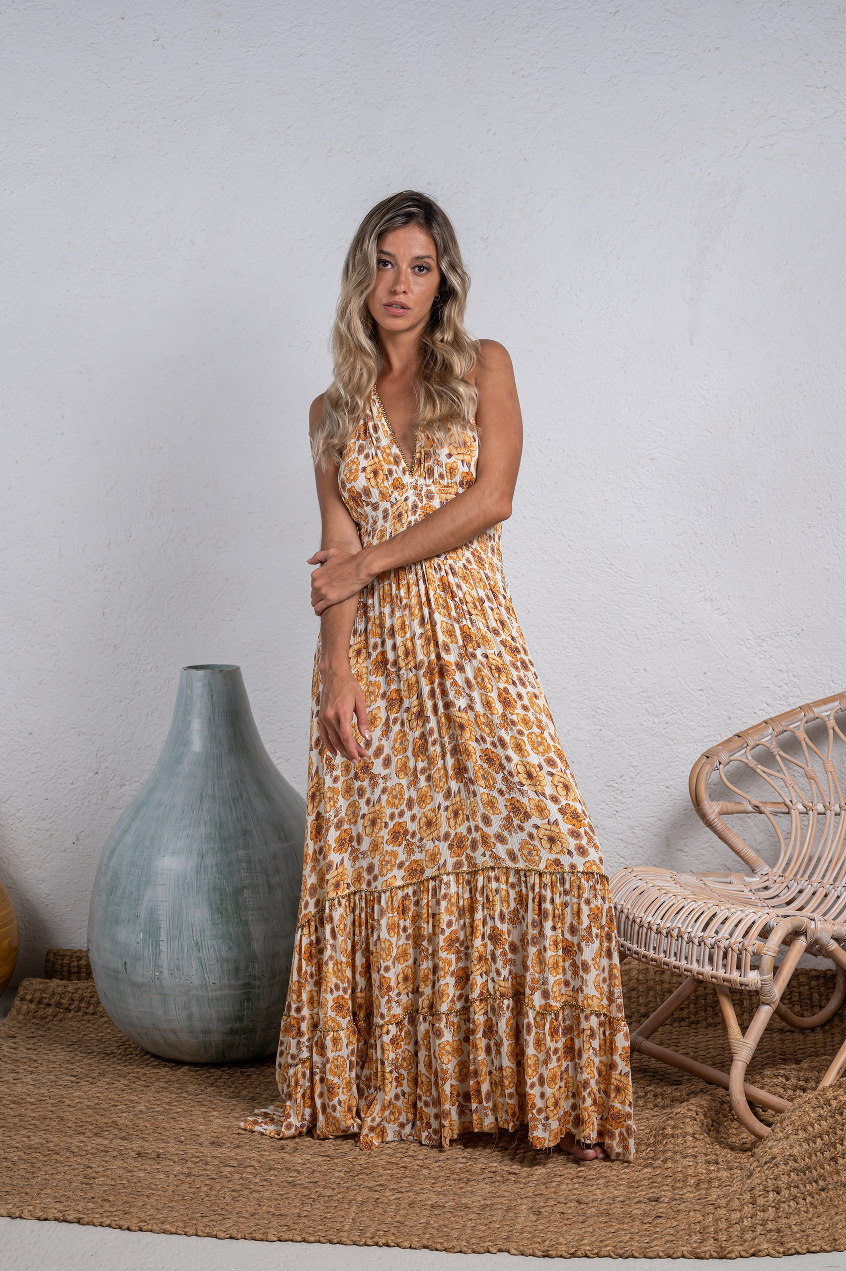 mandala maxi dress Mandala Halterneck Maxi Dress by Lilabare | Transeasonal Upcycled Clothing